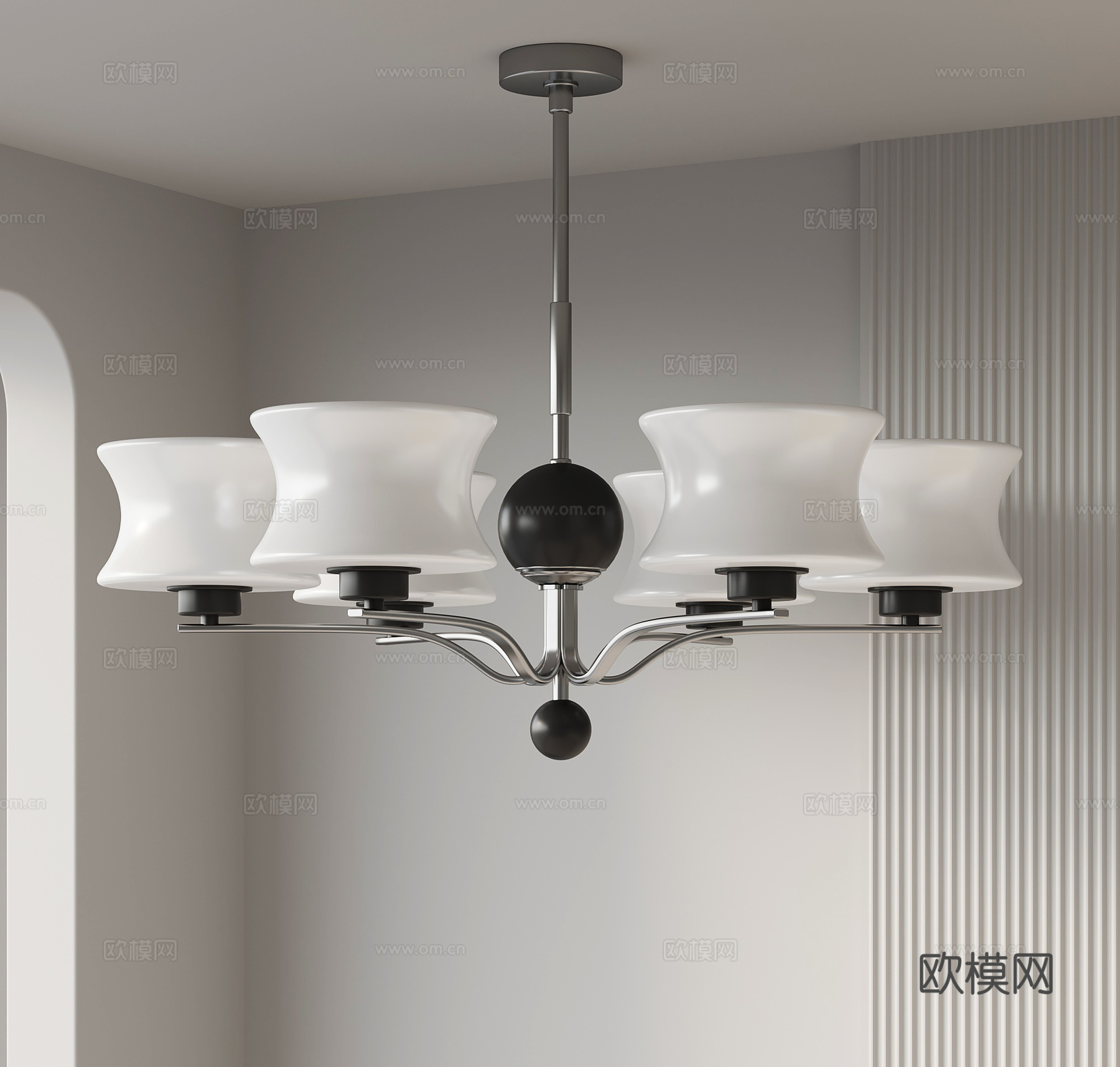 现代吊灯 多头吊灯su模型