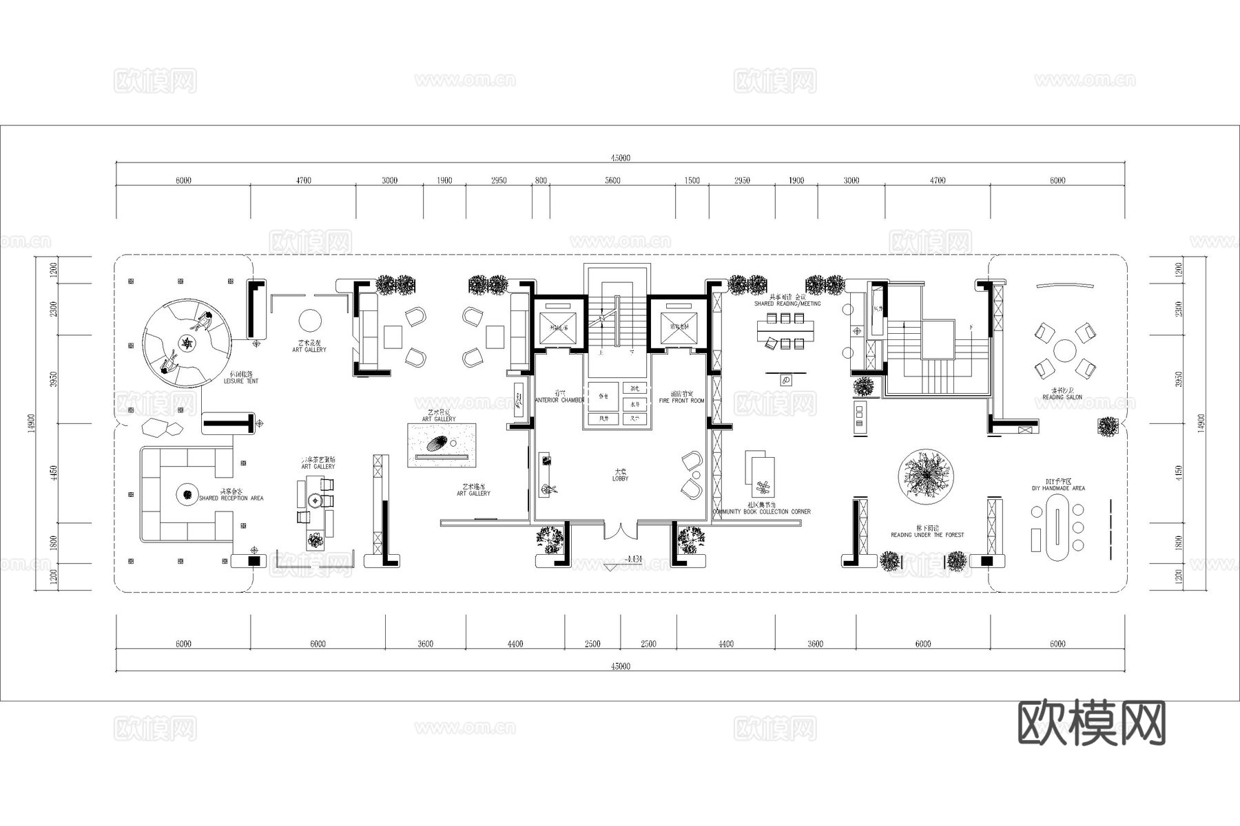 架空层 架空层健身房 架空层茶室 社区架空层 架空层棋牌娱乐cad施工图