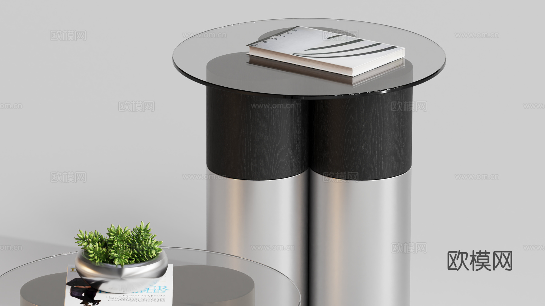 现代角几边几茶几3d模型下载（渲染图2）