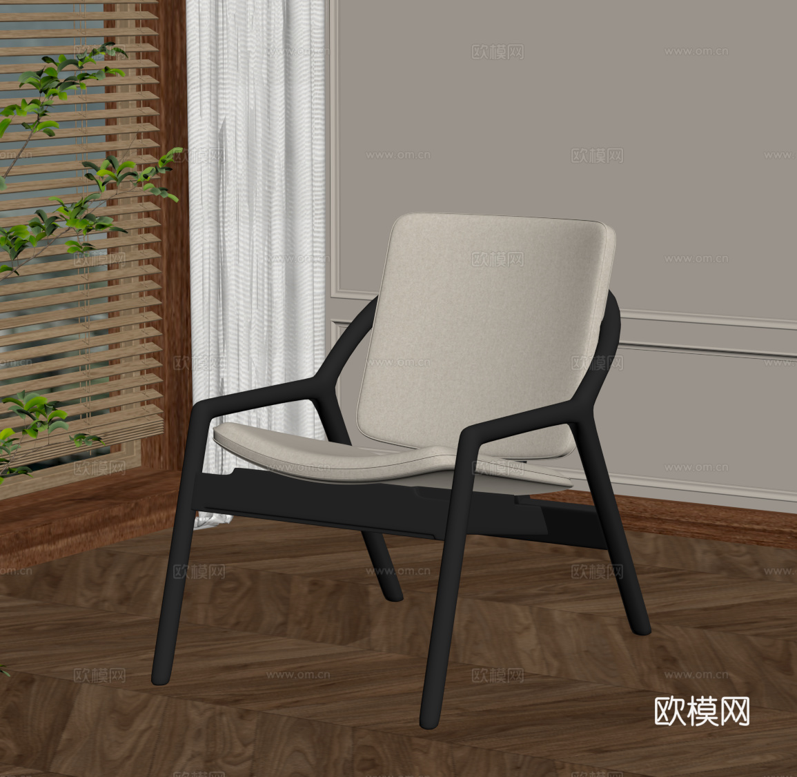 法式中古休闲椅su模型