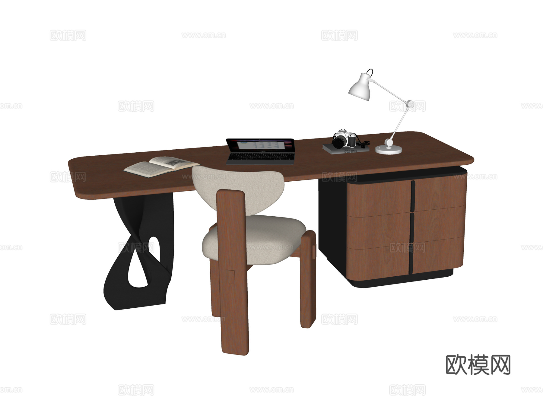 现代书桌椅 书桌 书椅su模型