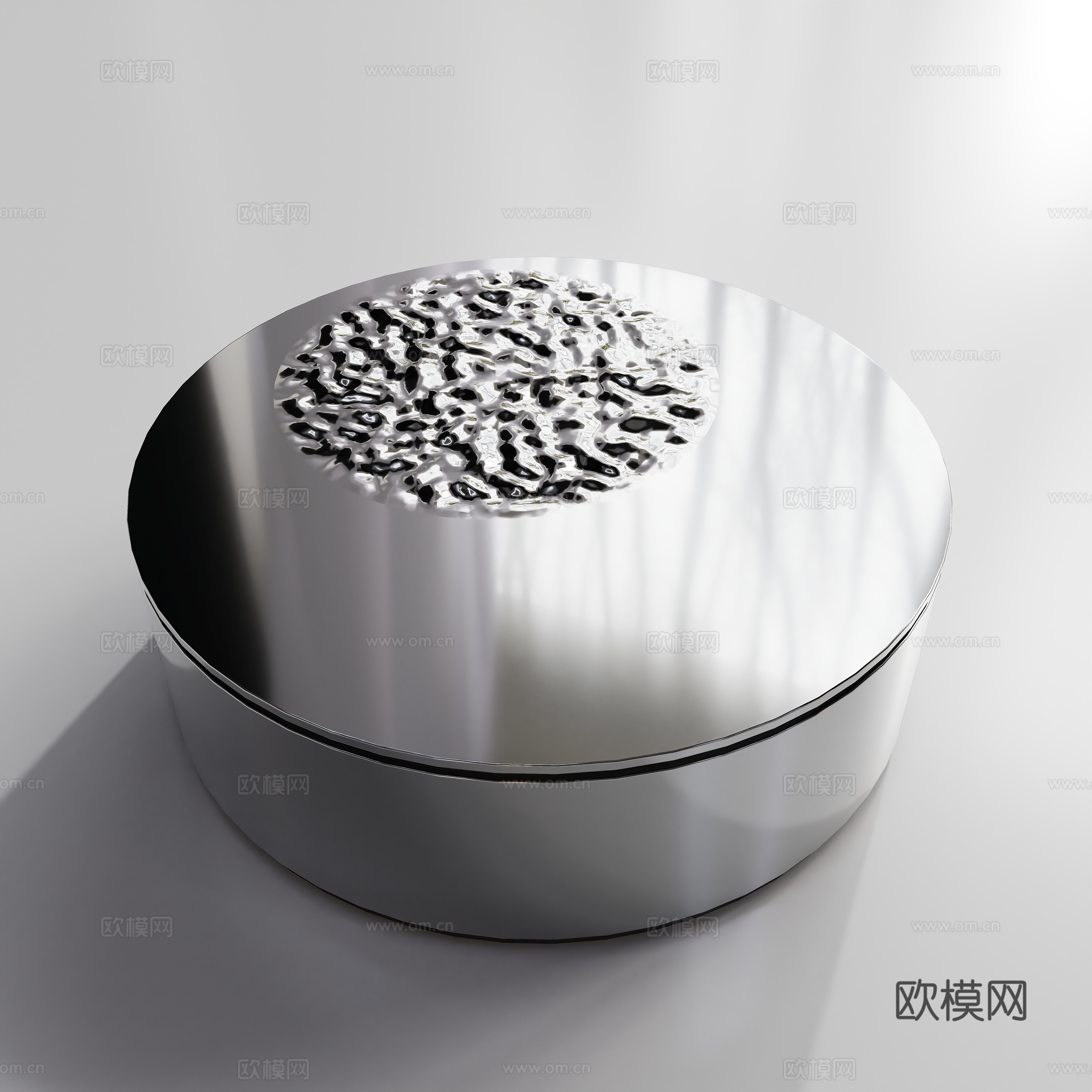 现代金属圆形茶几边几su模型