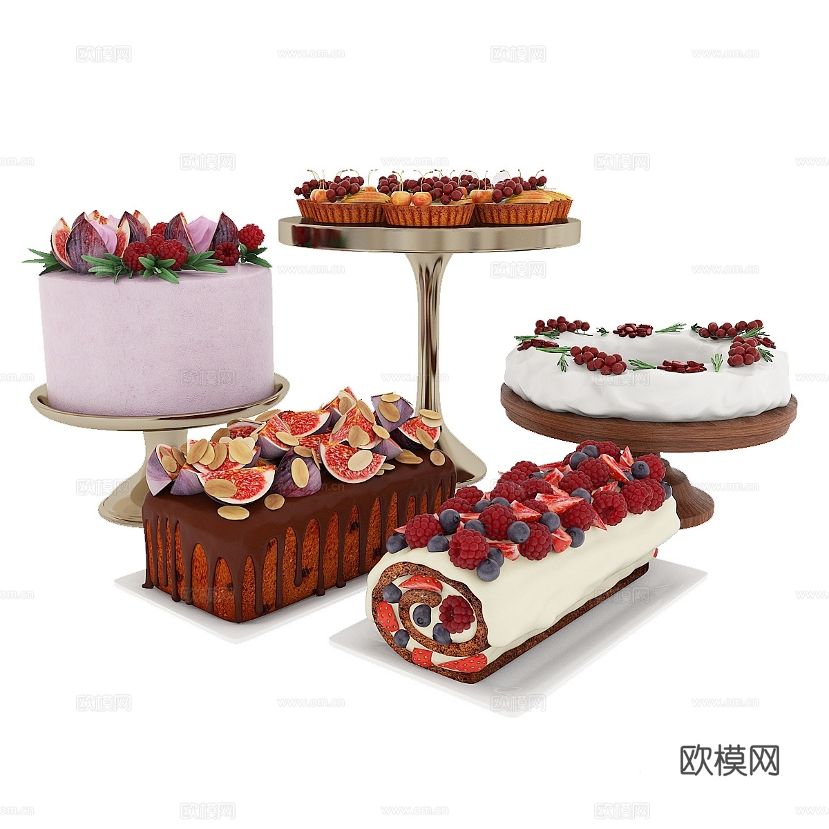 水果浆果蛋糕系列33d模型下载