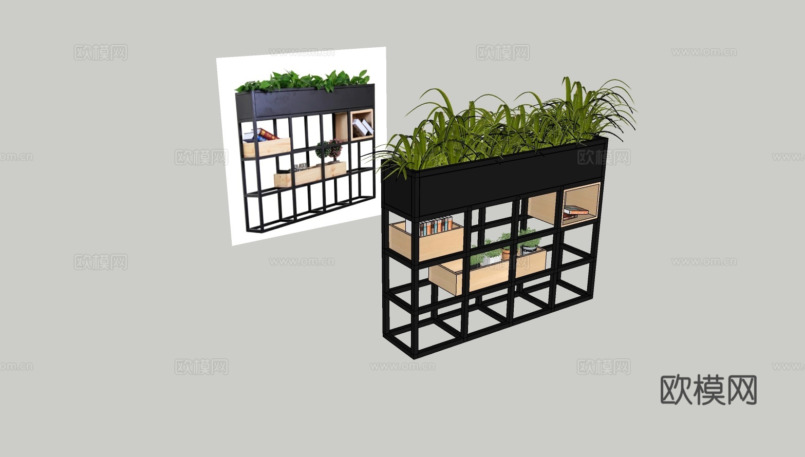 铁艺绿植花架su模型