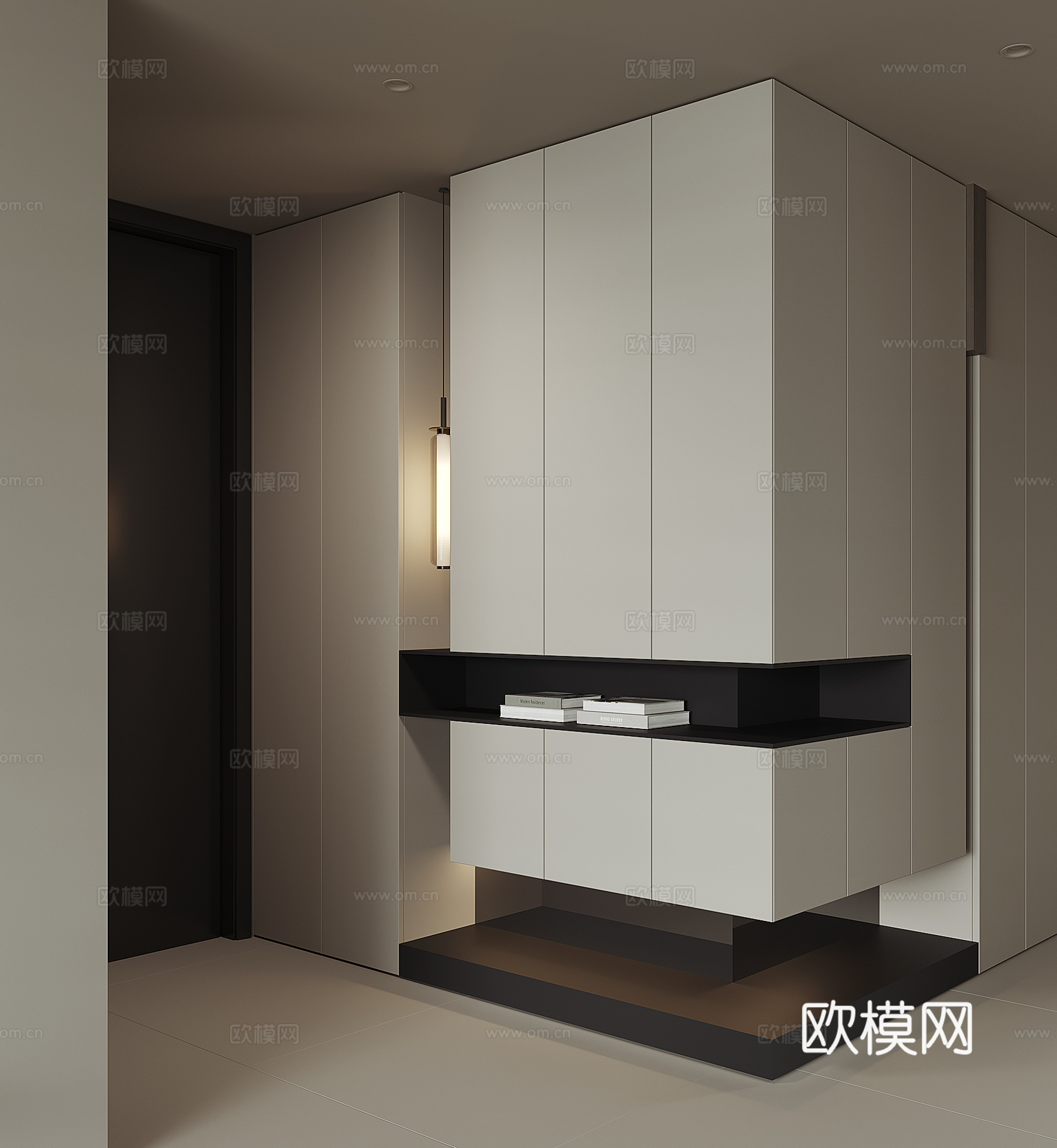 现代入户转角鞋柜su模型