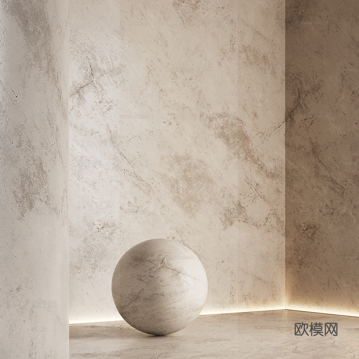 现代侘寂装饰涂料 艺术漆3d模型下载（渲染图4）