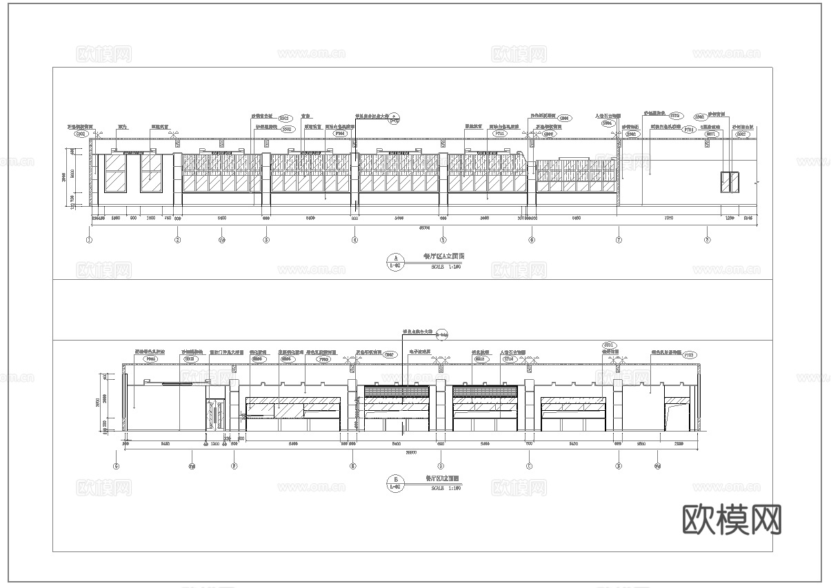 食堂 餐厅 最新全套施工图合集cad施工图
