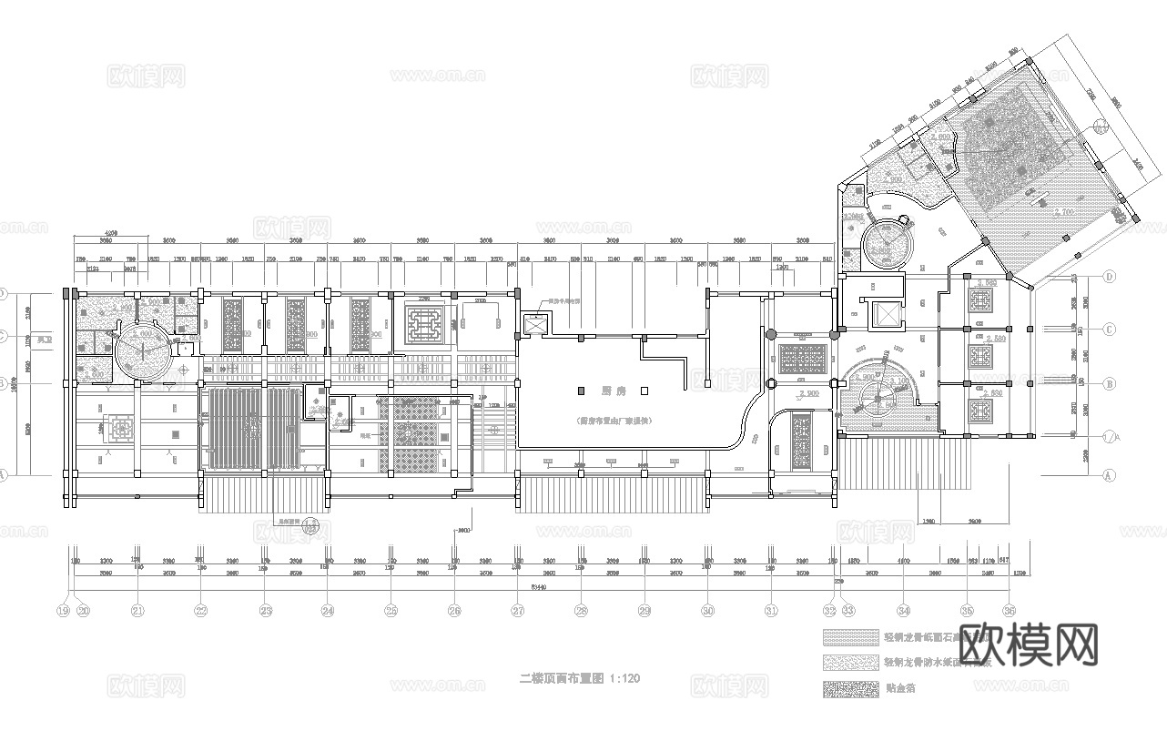2000平酒楼餐厅 最新全套施工图合集cad施工图