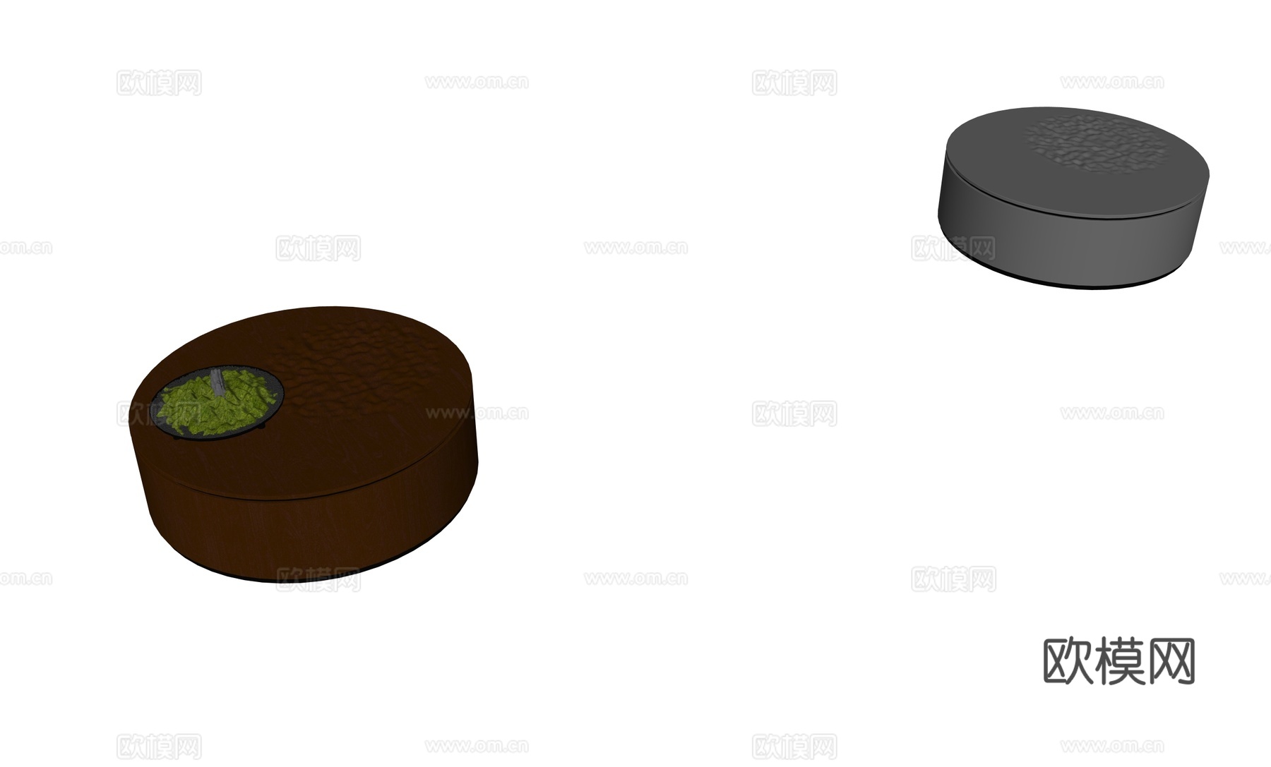 现代金属圆形茶几边几su模型