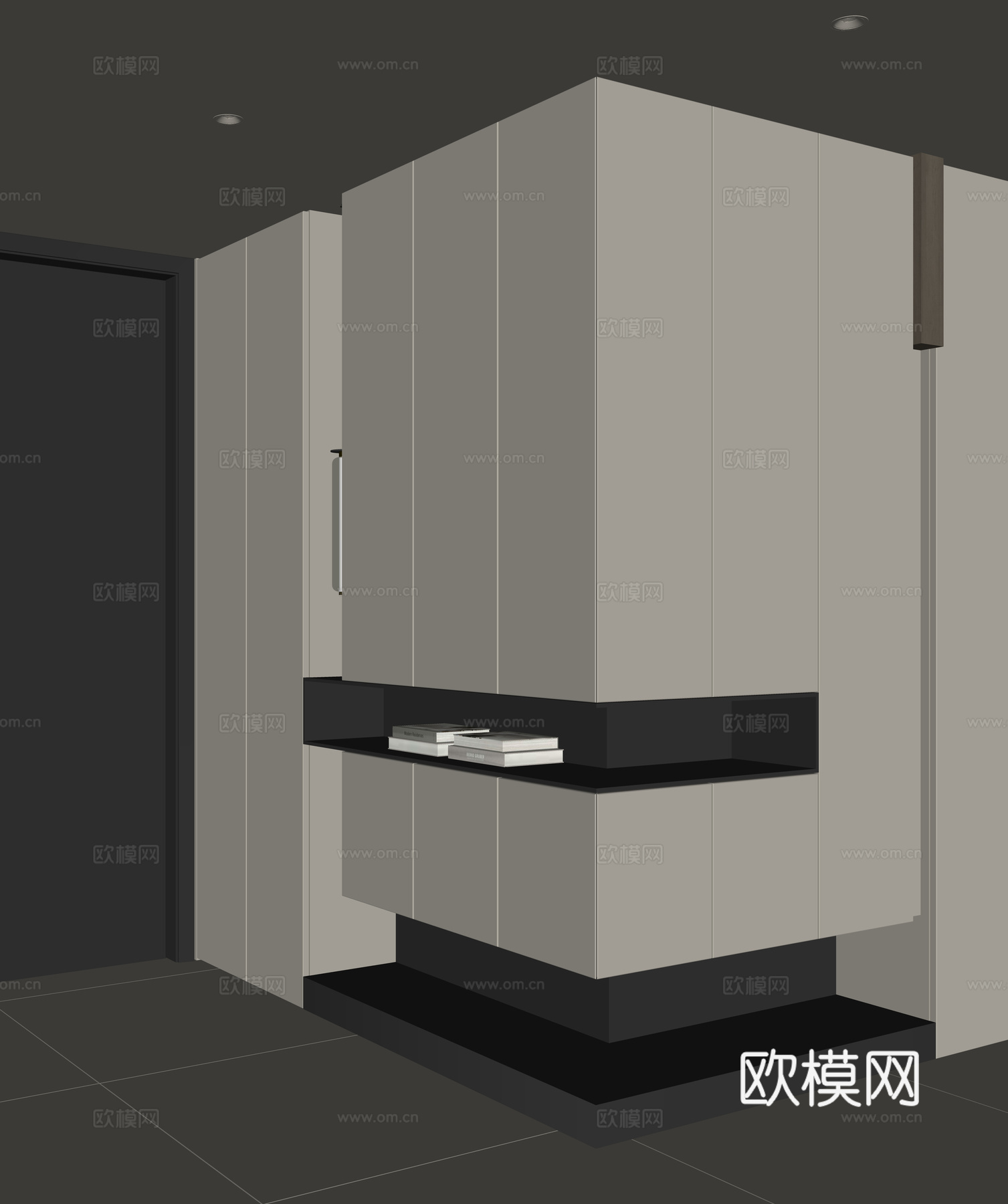 现代入户转角鞋柜su模型