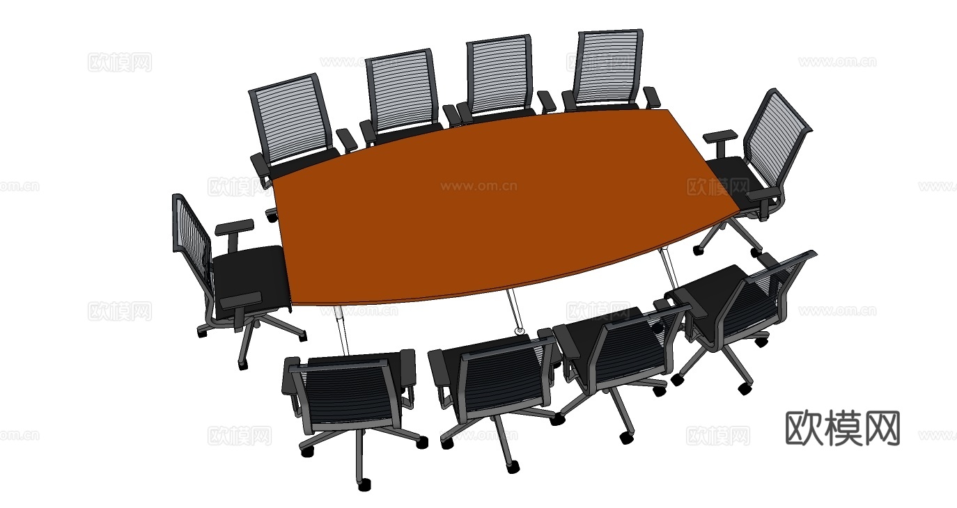 会议桌 会议椅 办公家具 文件柜su模型