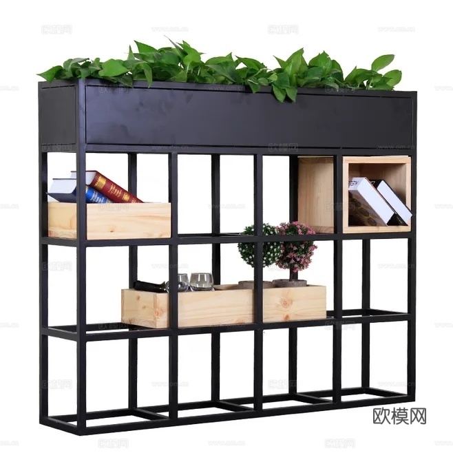 铁艺绿植花架su模型