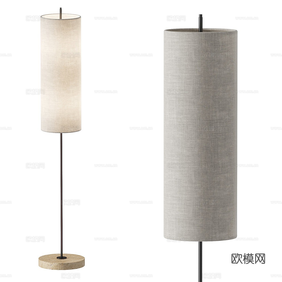 新中式落地灯3d模型下载（渲染图1）