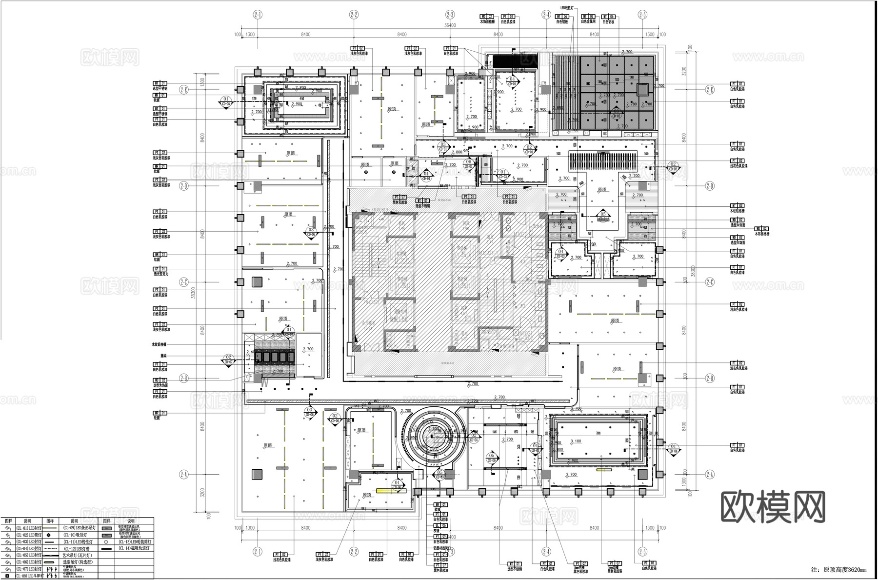 办公空间平面施工图cad施工图