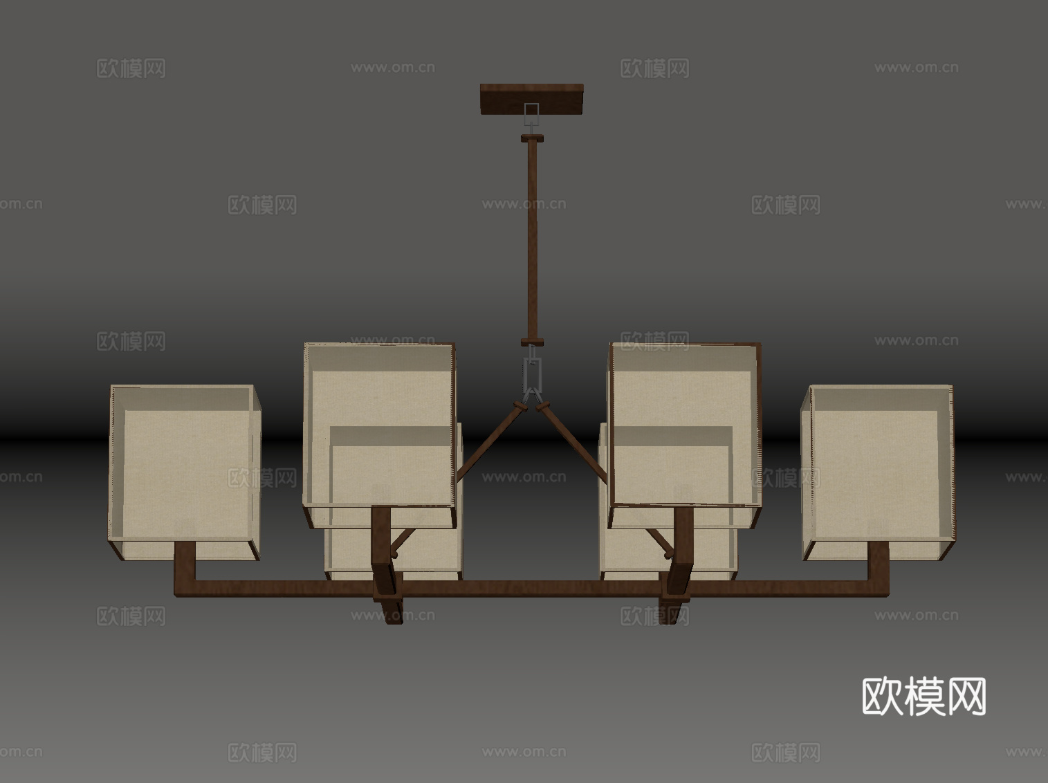 现代中古风吊灯 客厅吊灯su模型su模型