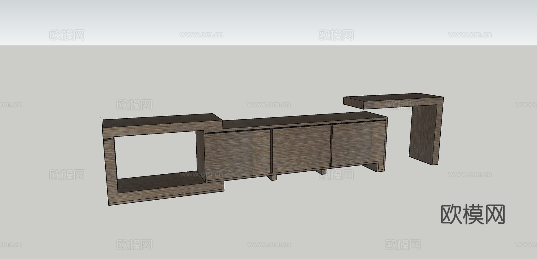 木制电视柜su模型