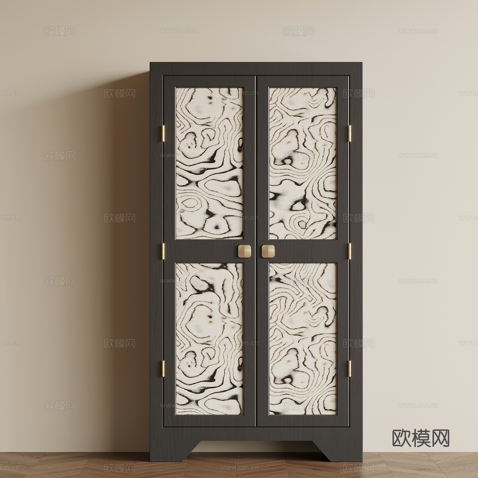 法式复古边柜 高柜su模型