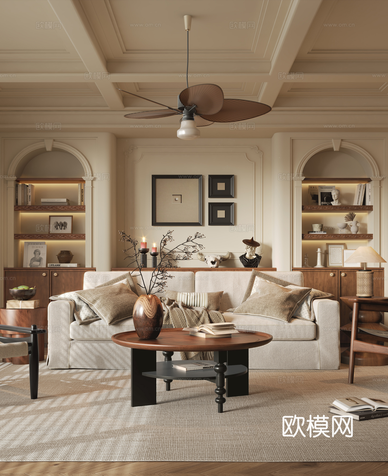 中古风客餐厅3d模型下载（渲染图7）