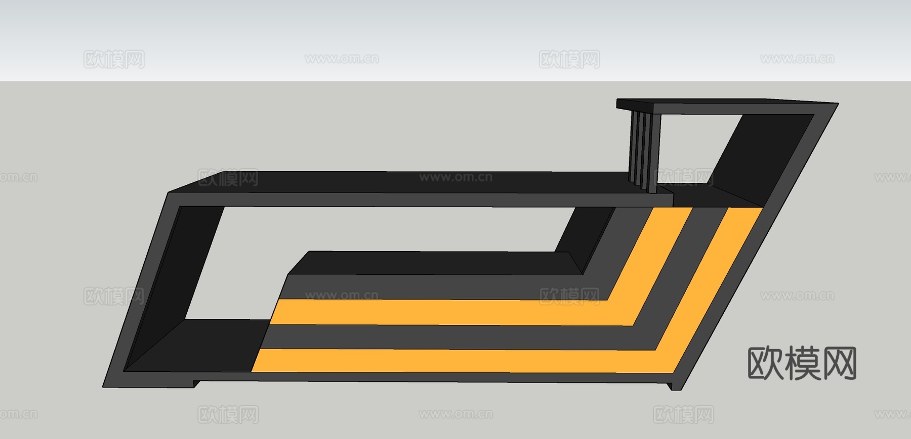 异性总经理办公桌su模型