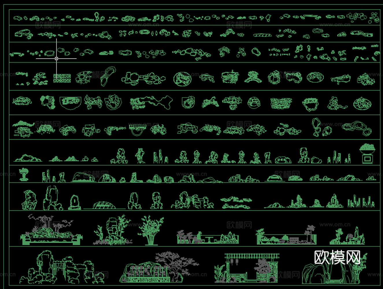 石头模型CAD图库cad施工图下载