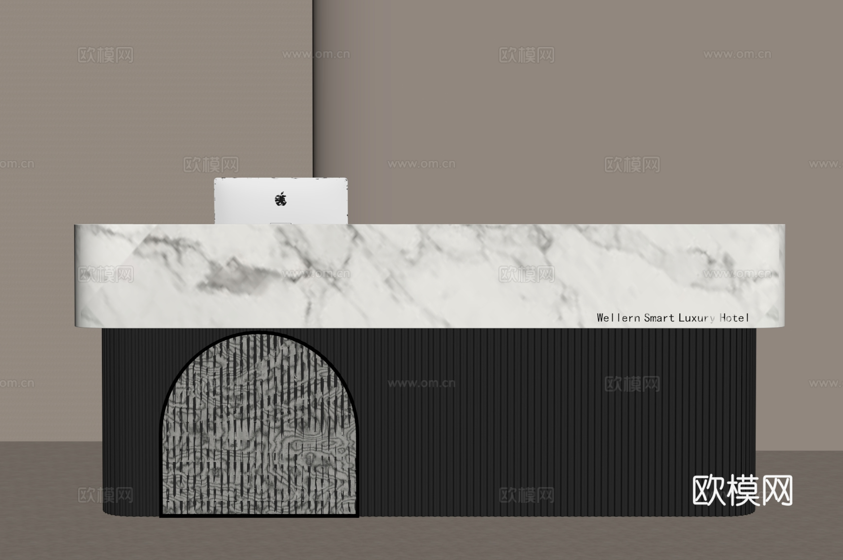 现代意式前台 接待台 招待台su模型