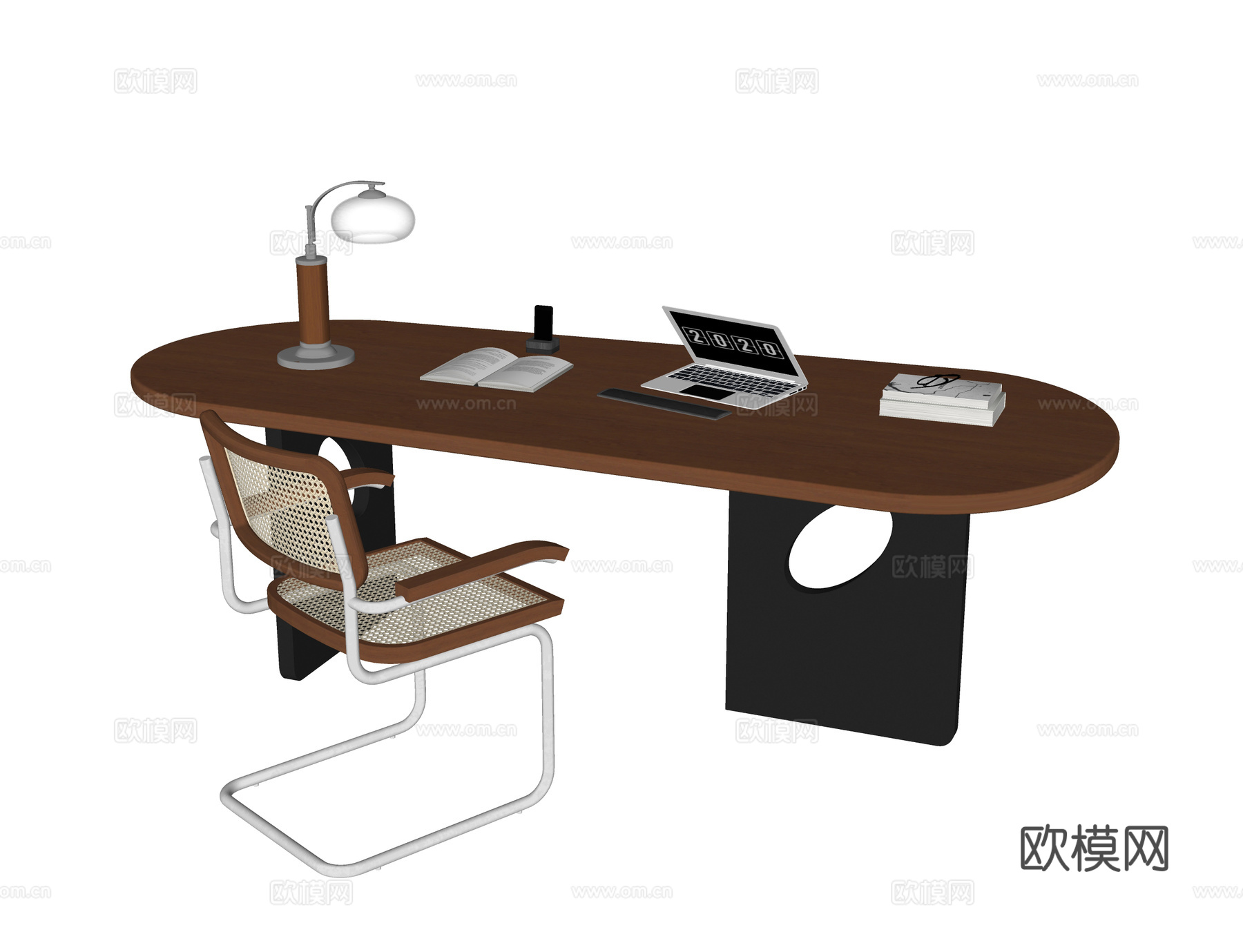 现代书桌椅 书桌 书椅su模型