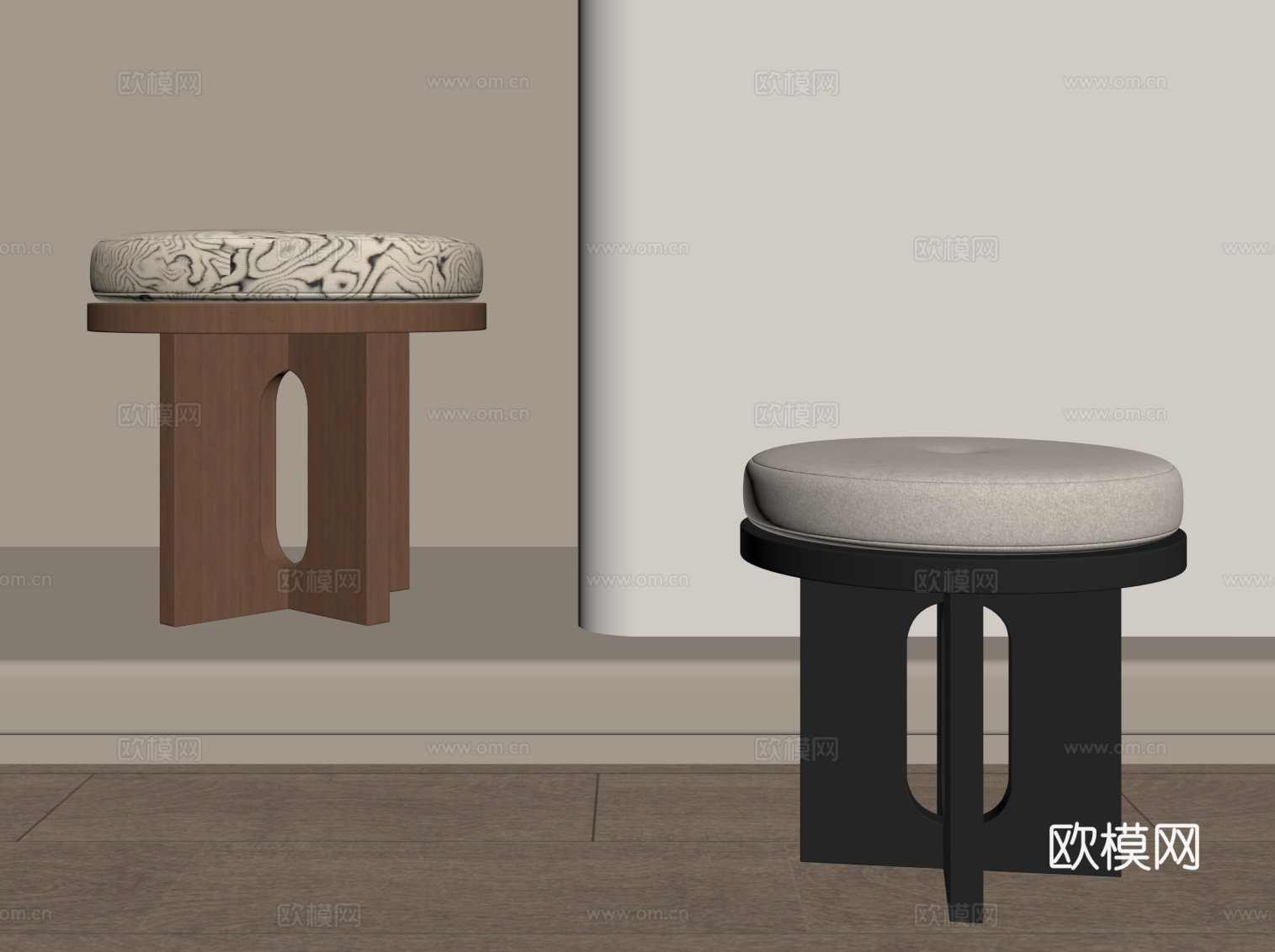 法式中古凳子 现代凳子su模型