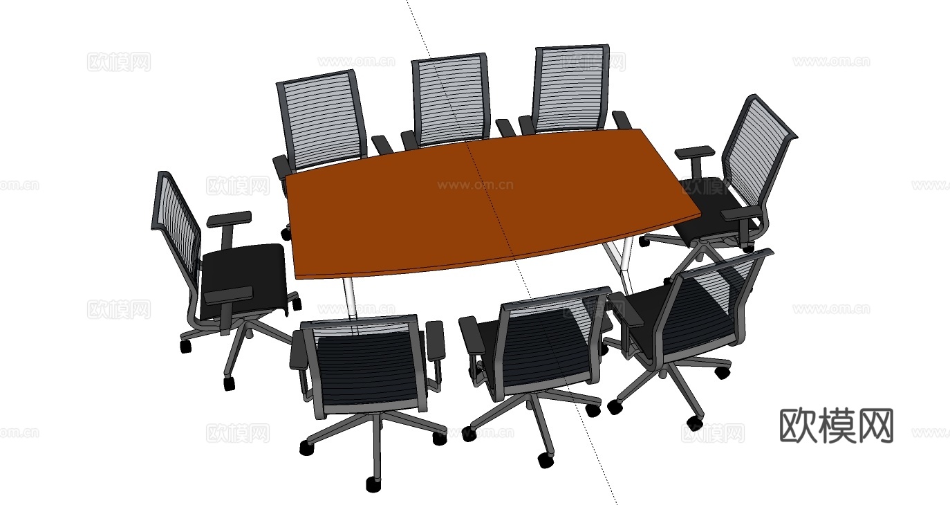 会议桌 会议椅 办公家具 文件柜su模型
