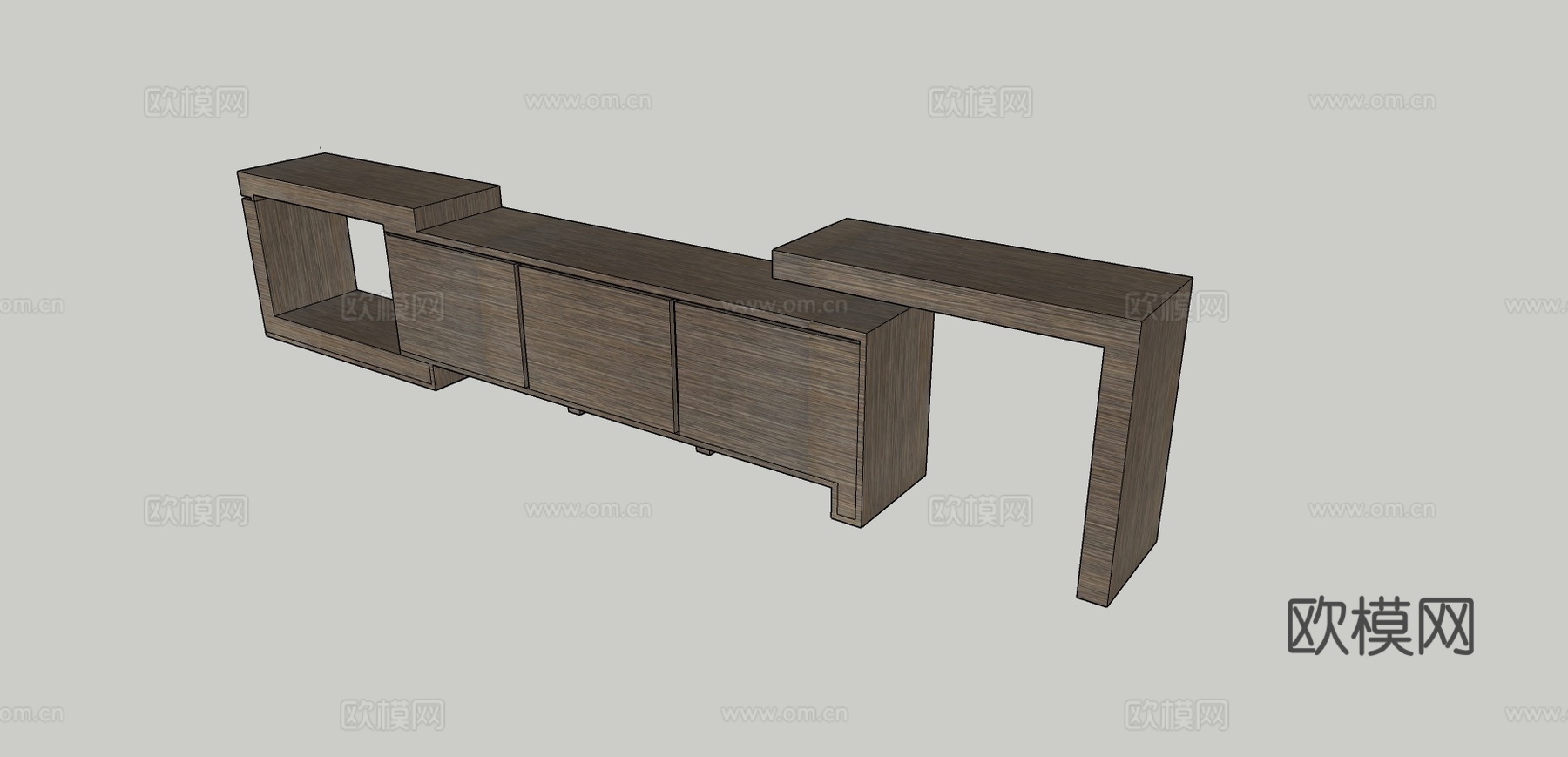 木制电视柜su模型