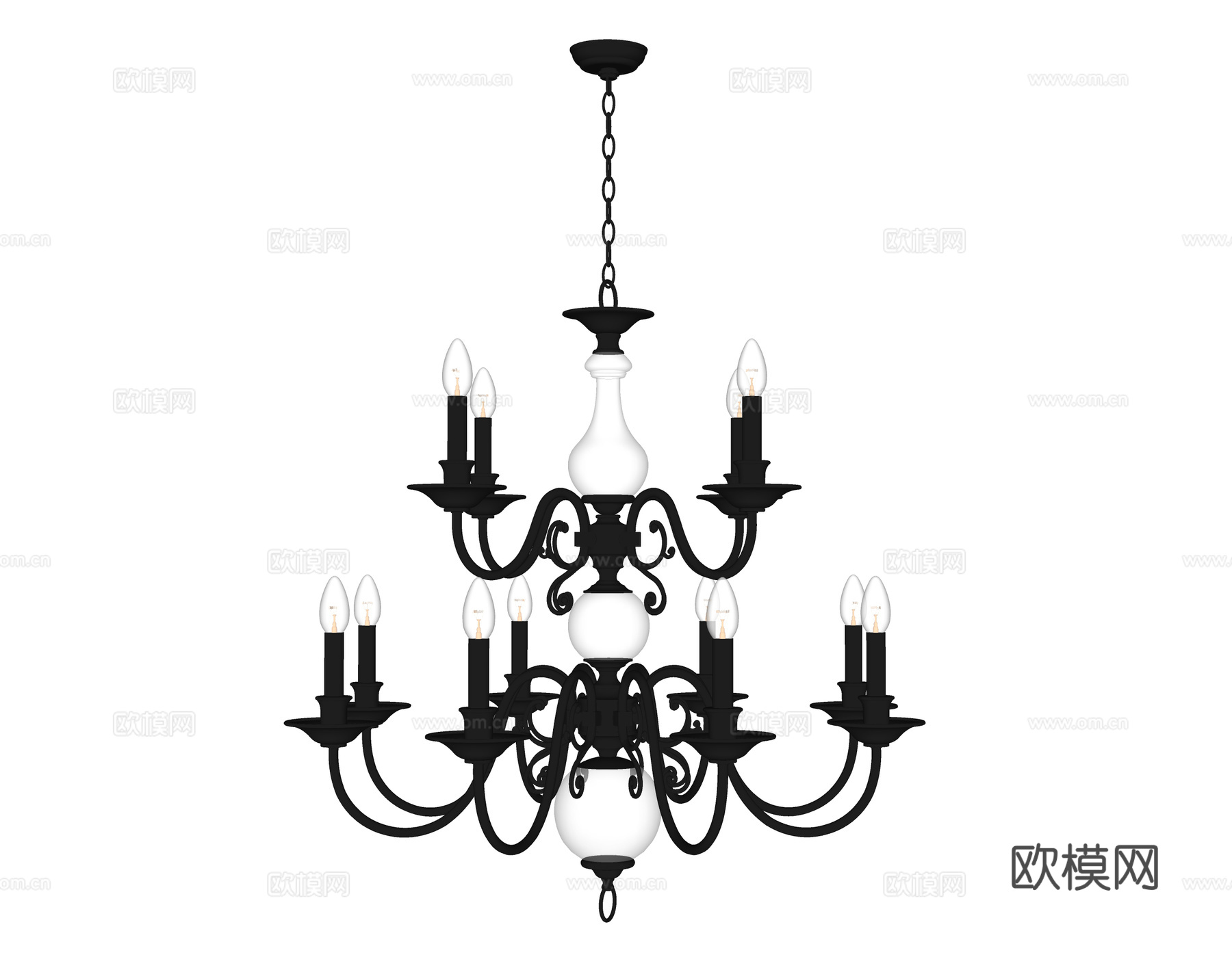 法式吊灯 别墅吊灯su模型