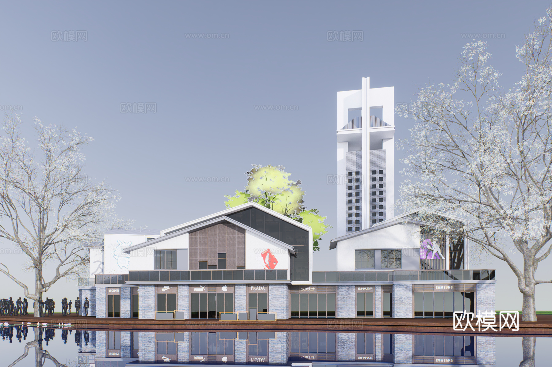 徽派商业会所su模型