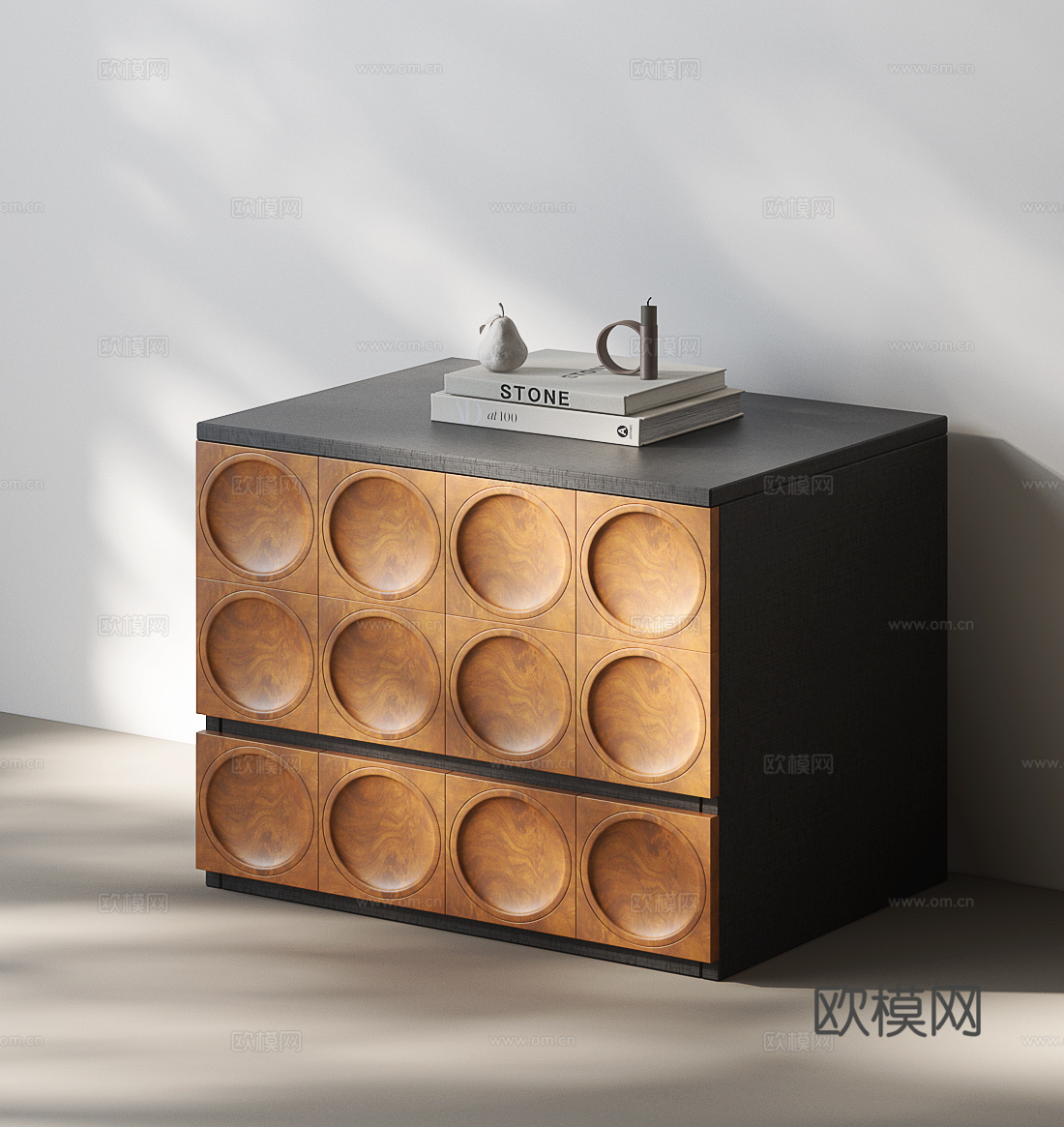 现代中古边柜 现代中古玄关柜 现代中古斗柜3d模型下载