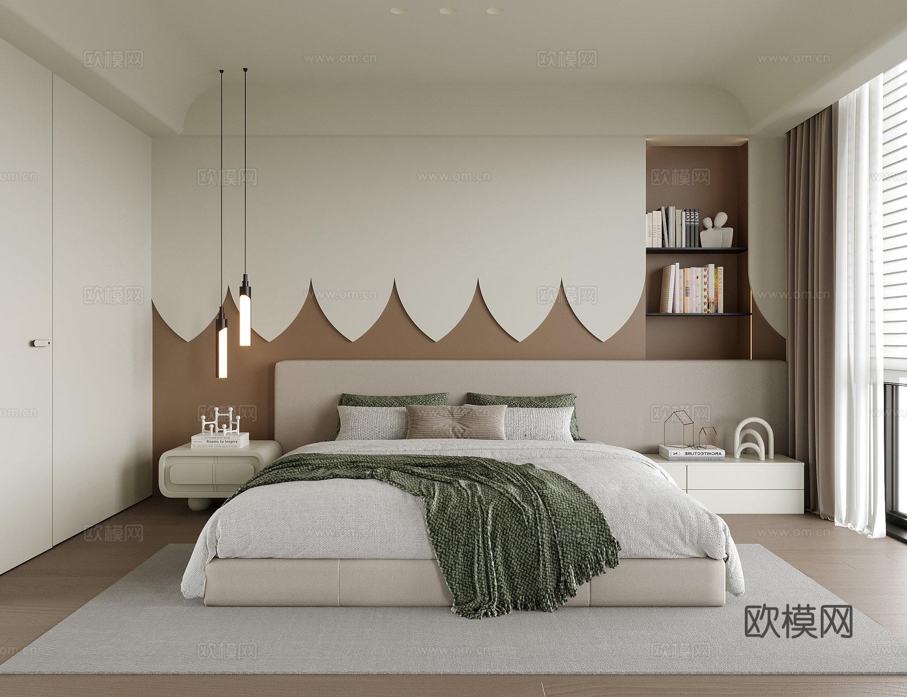 现代儿童房 儿童床su模型