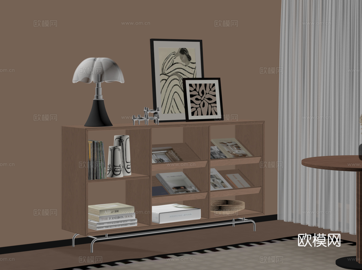 中古风玄关柜 边柜 端景柜su模型