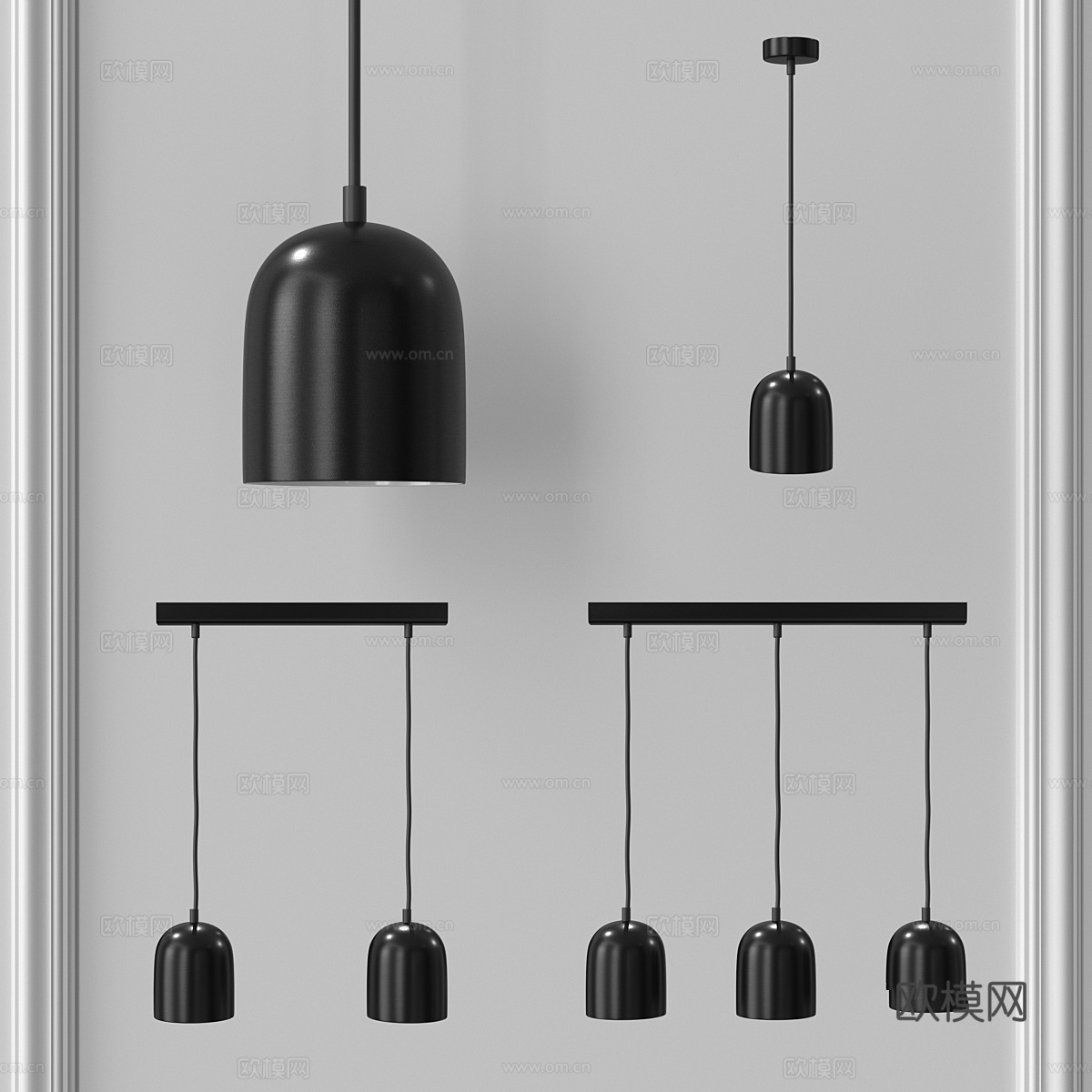 N品牌克里特系列吊灯套装3d模型