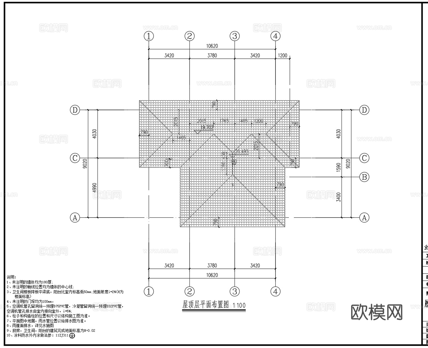欧式别墅cad施工图cad施工图