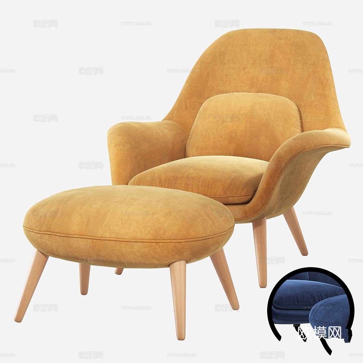 Fredericia Swoon 休闲扶手椅3d模型