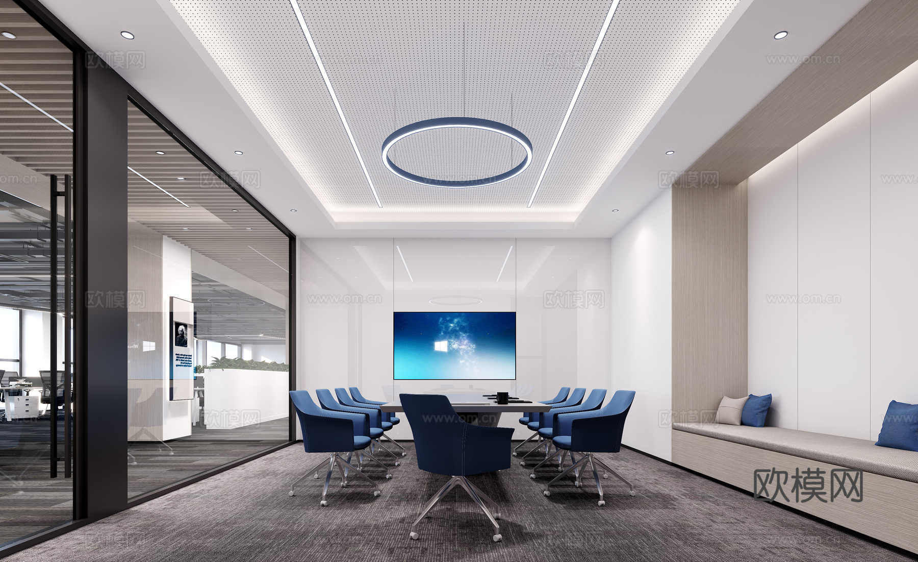 现代会议室3d模型