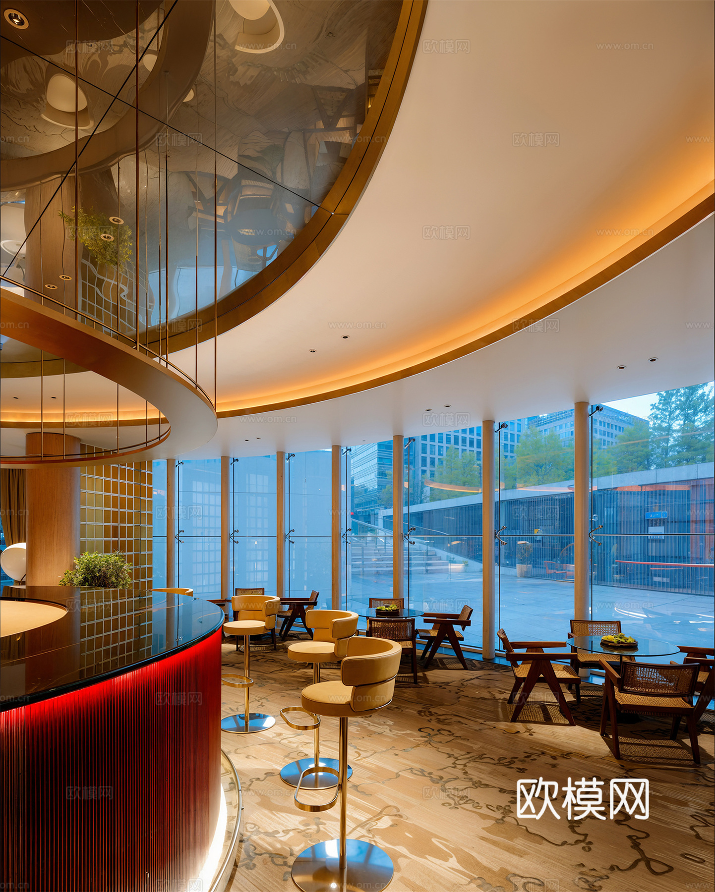 商业空间会客厅酒吧会所3d模型下载（渲染图2）