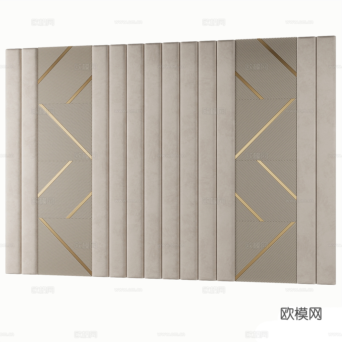 现代墙饰硬包装饰墙板3d模型下载（渲染图1）
