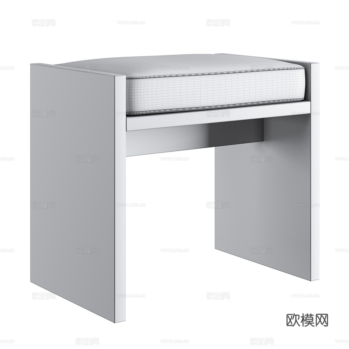 新中式 Chiesa 木凳 换鞋凳3d模型下载（渲染图2）