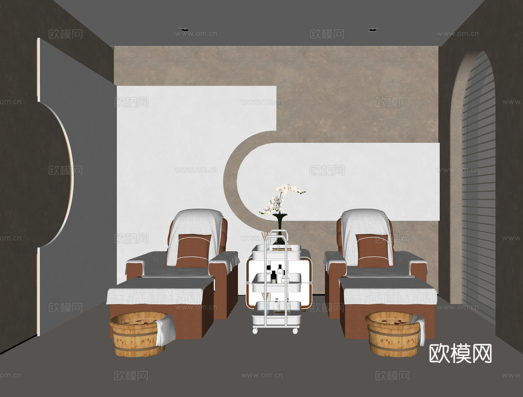 现代足疗店 足浴店 按摩店 洗脚店su模型