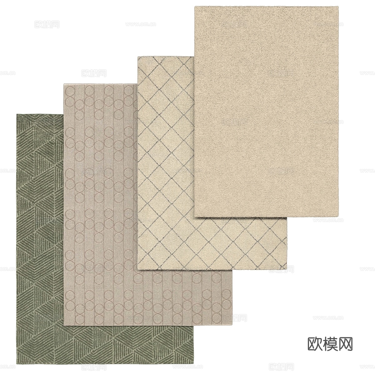 宜家地毯套装3d模型