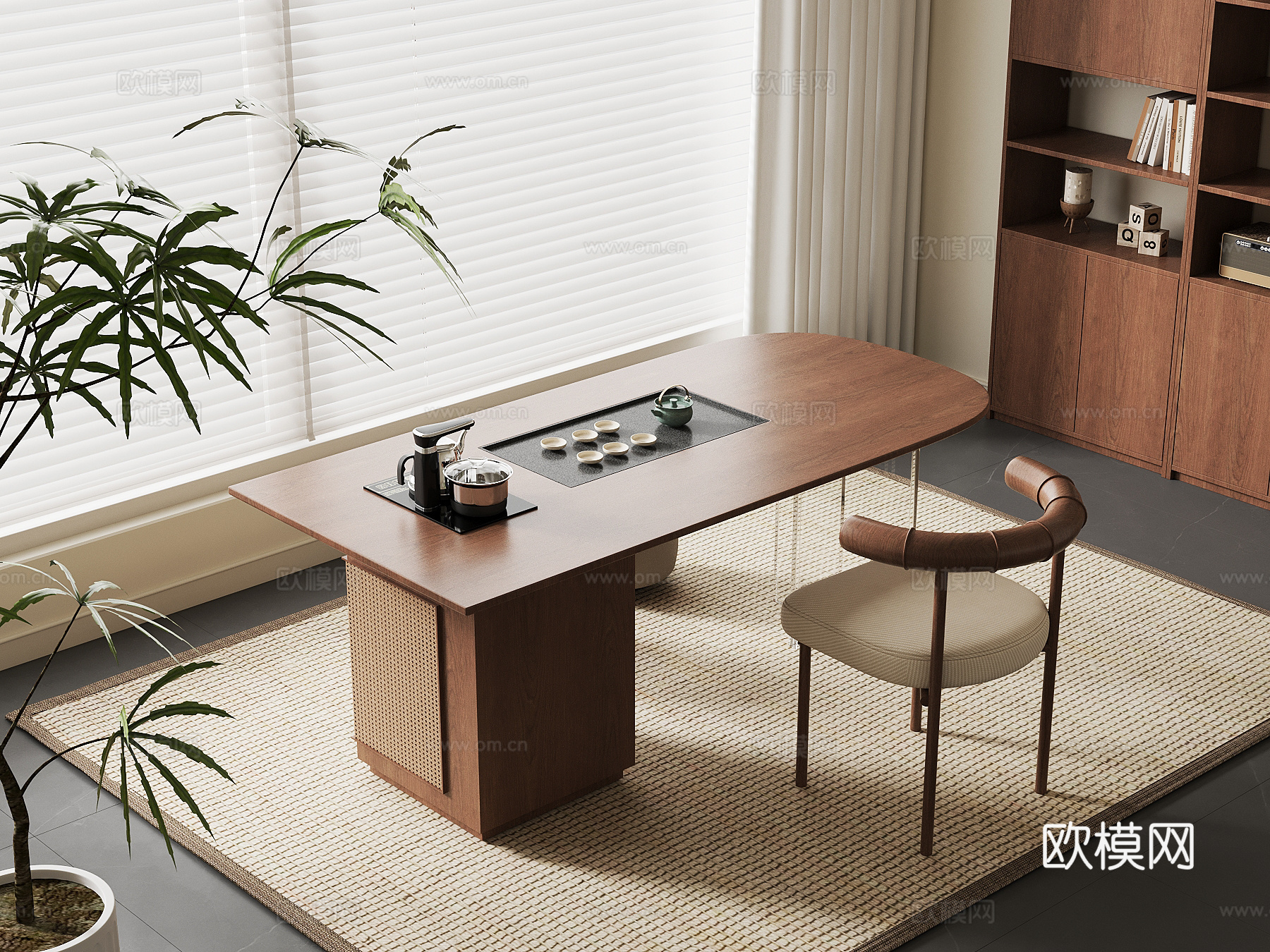 中古风小茶台su模型