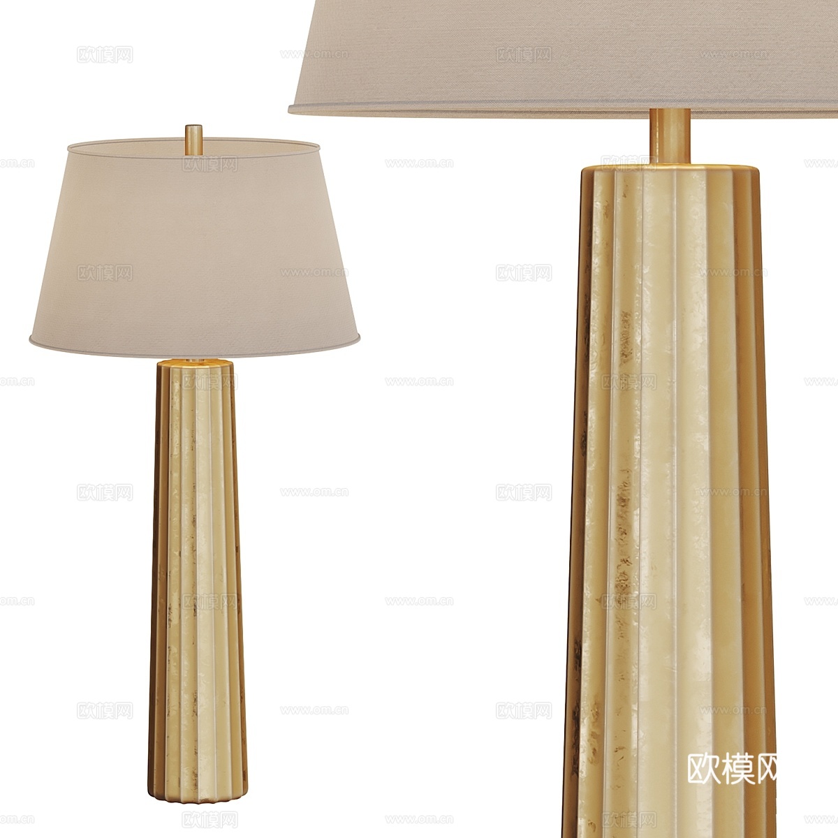 凹槽尖顶大型台灯3d模型下载