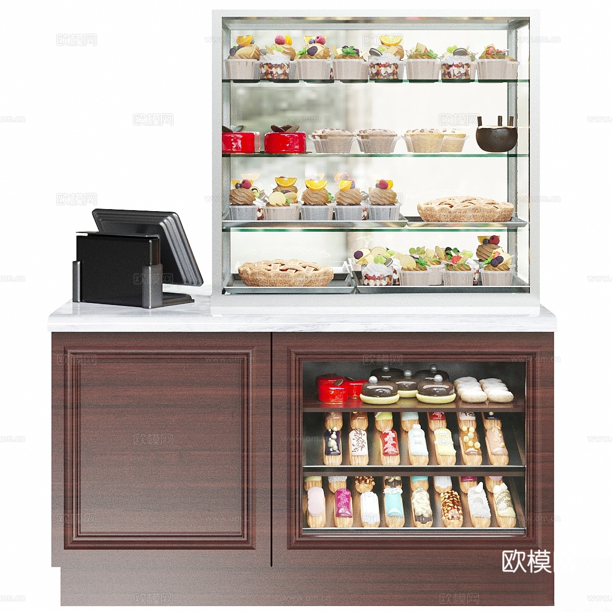 甜品店甜点展示柜3d模型下载