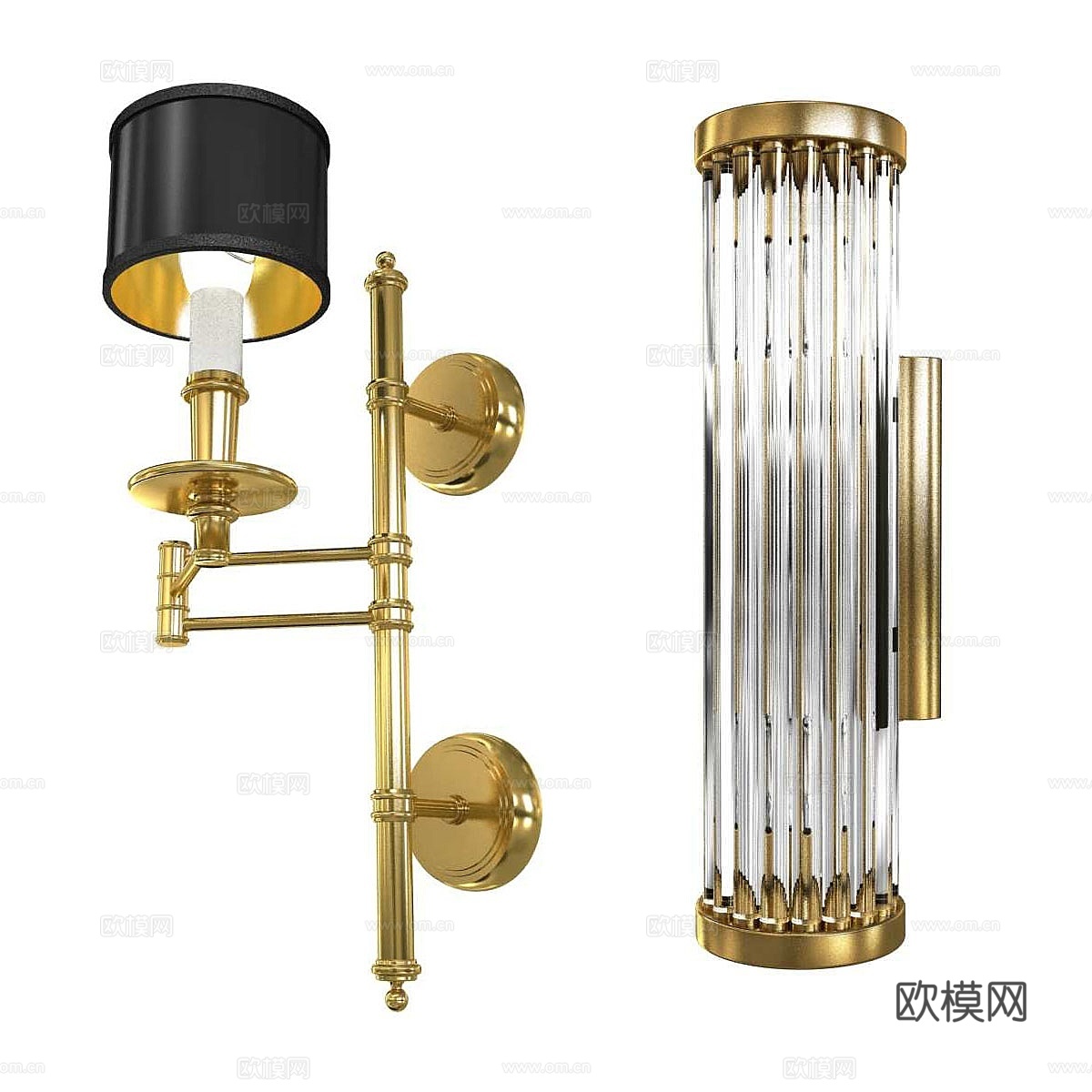两盏壁灯3d模型下载