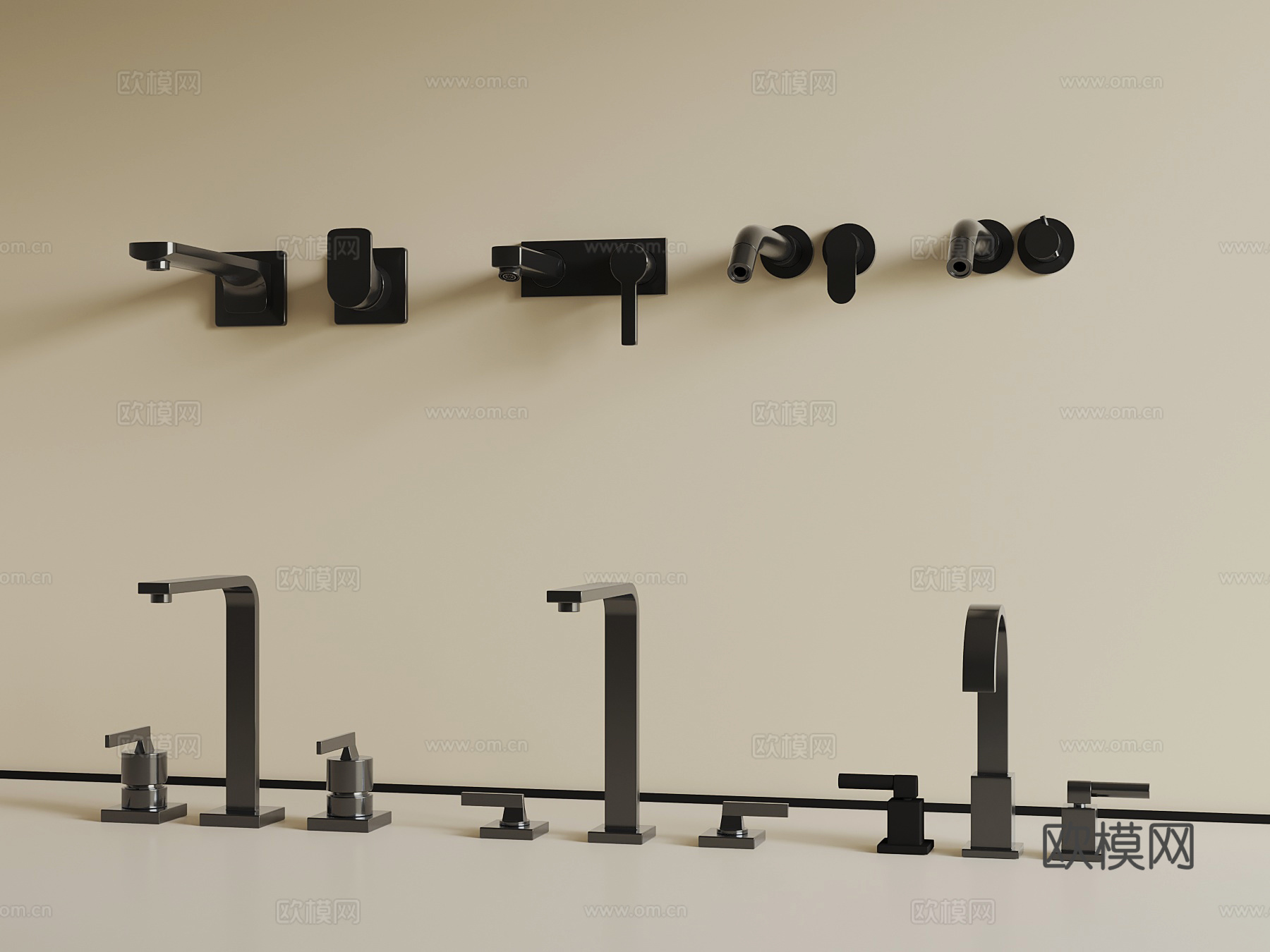 现代水龙头su模型