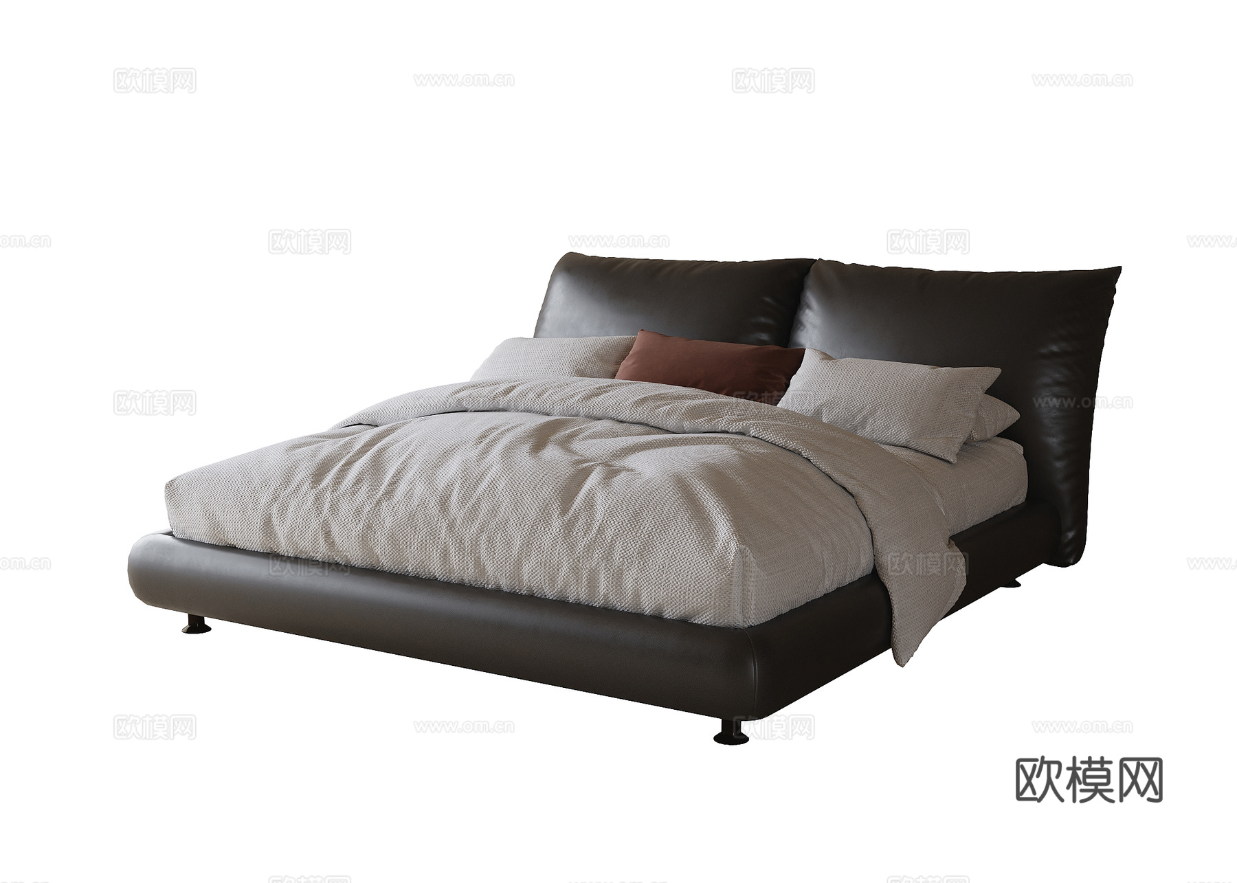 现代儿童床 单人床su模型