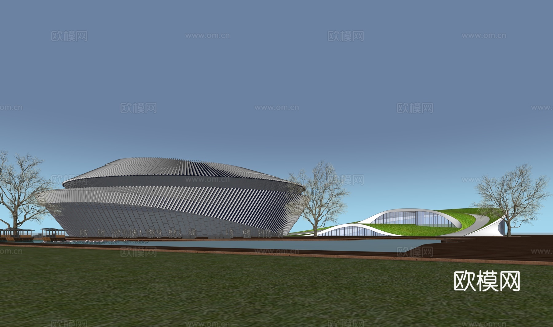 文体建筑su模型